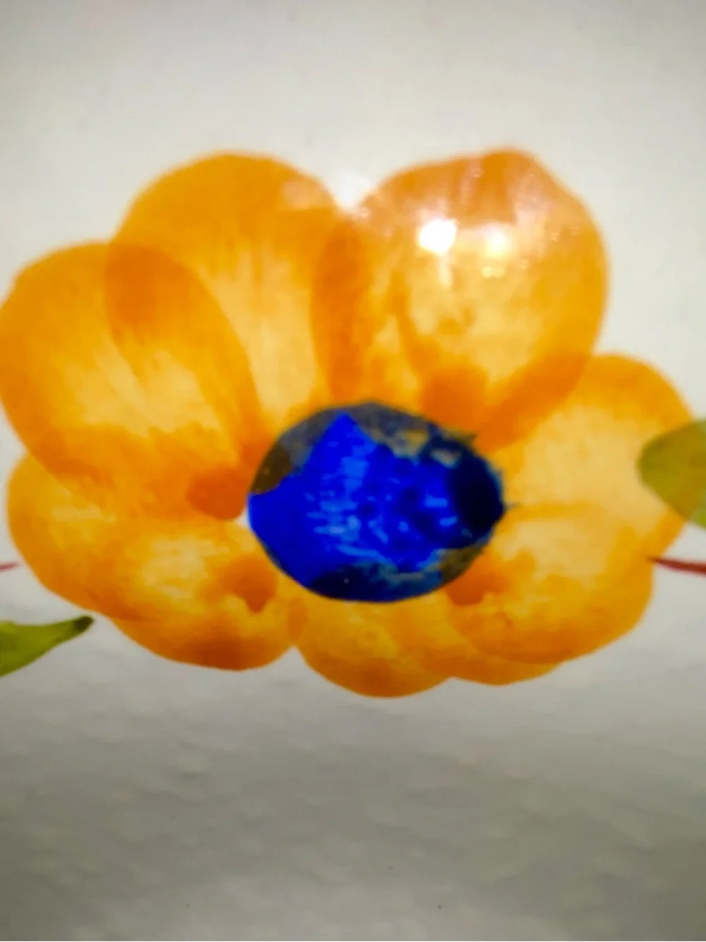 Vintage Furio Made in Italy Ceramic Floral Large 16”x13” Platter, White & Blue.